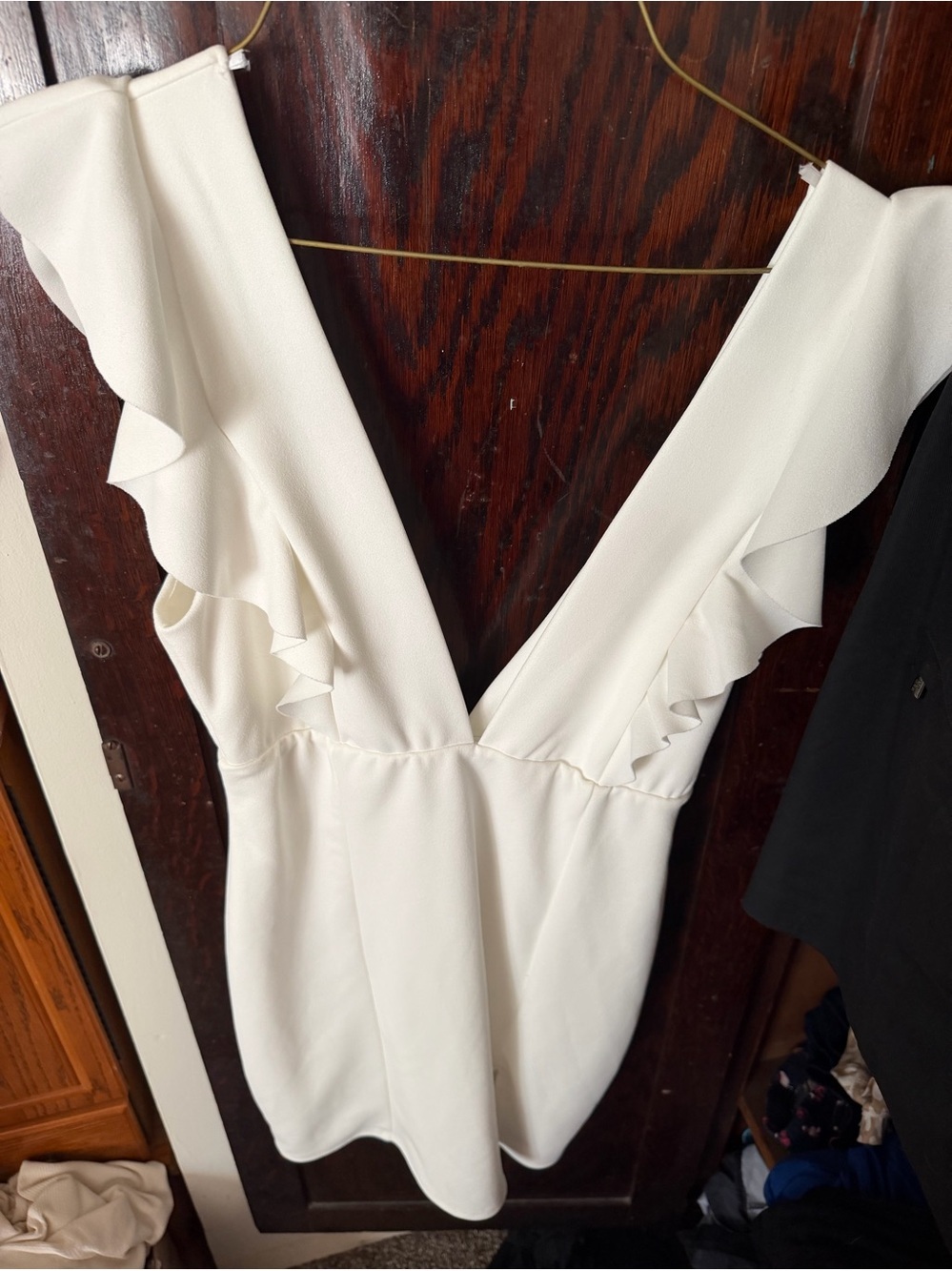 Lulus White Saw You Dancing V-Neck Dress Size Medium